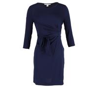 Diane Von Furstenberg Preloved Mini Bow-Waist Dress In Navy Blue Polyester Navy