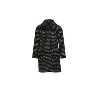 Diane Von Furstenberg Preloved Polka Dot Trench Coat In Black Wool Black