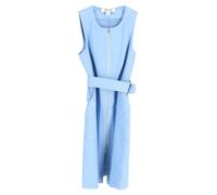 Diane Von Furstenberg Preloved Sleeveless Zip Front Dress In Light Blue Cotton