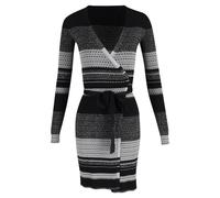 Diane Von Furstenberg Preloved Striped Knitted Wrap Dress In Multicolor Wool Multi