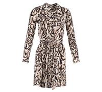 Diane Von Furstenberg Preloved Taya Leopard Drawstring Shirtdress In Animal Print Silk Multi