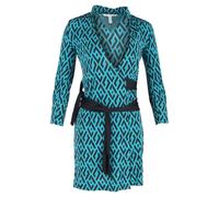 Diane Von Furstenberg Preloved Tessa Wrap Dress In Turquoise Silk Turquoise