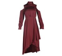 Diane Von Furstenberg Women's Preloved Cabernet Midi Dress in Burgundy Silk | Size: 4