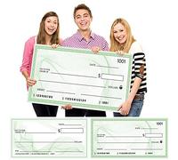 Dianelhall 2 Pcs Big Checks for Presentations 30 x 16'' Giant Large Big Blank Fake Check for Graduation Presentations Donation Awards Fundraisers Charity(Simple Style)