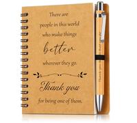 Dianelhall 2 Pcs Thank You Gift for Colleagues Women Leaving Present Teacher Inspirational Notebook Ballpoint Pen Kraft Lined Notepad Employee Appreciation Gifts for Coworker Volunteer Christmas