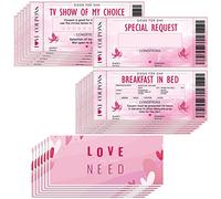 Dianelhall 20 Pcs Love Coupons for Him or Her Valentine's Couples Coupons Book Romantic Gift I Owe You Cards Sweetest Gifts for Valentines, Birthdays, Anniversary, Husband Boyfriend Girlfriend