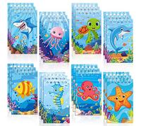 Dianelhall 24 Mini Notebooks with Mermaid Small Spiral Notebooks with Mermaid Birthday Favors Notepad for School Office Gift Girl Party Theme Ocean Sea (Sea Animal Style)