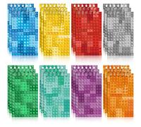 Dianelhall 24 Pack Mini Notebooks for Party Bag Small Building Block Notepads Piñata Fillers Carnival Goodie Bag Stuffers for Mothering Sunday Birthday Party Favor Boys Girls Kids Classroom Supplies