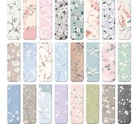 Dianelhall 24 Pcs Magnetic Bookmarks for Women Floral Book Markers Christmas Gifts Flower Bookmark Assorted Book Magnets Page Markers Clip Bookmarks for Books Lovers Students Teachers Reading