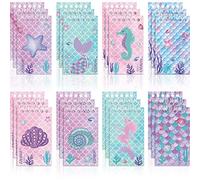 Dianelhall 24 Pcs Mini Mermaid Notebooks Bulk for Mermaid Party Favors Small Ocean Animal Notepads Under The Sea Birthday Party Supplies Student School Office Gifts Goodie Bag Stuffers