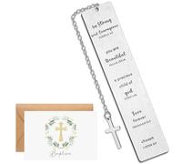 Dianelhall 3 Pcs First Communion Christian Gifts for Women Includes Inspirational Bible Bookmarks Christian Thank You Cards with Envelopes Holy Communion Gifts for Girls Graduation Birthday Church