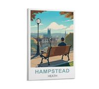 DIANHENG Hampstead Heath Vintage Travel Poster 12x18inch(30x45cm) Wall Art Picture Print Canvas Art Poster Modern Family Bedroom Decor