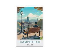 DIANHENG Hampstead Heath Vintage Travel Poster 20x30inch(50x75cm) Wall Art Picture Print Canvas Art Poster Modern Family Bedroom Decor