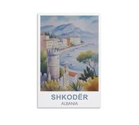 DIANHENG Shkodër Albania Vintage Travel Posters 24x36inch(60x90cm) Wall Art Picture Print Canvas Art Poster Modern Family Bedroom Decor