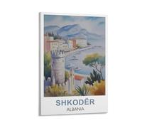 DIANHENG Shkodër Albania Vintage Travel Posters 24x36inch(60x90cm) Wall Art Picture Print Canvas Art Poster Modern Family Bedroom Decor