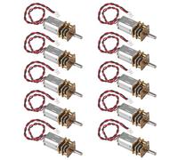 DIANN 10pcs Mini Micro N20 Gear Motor DC 3V-6V Slow Speed Full Metal Gearbox Motor with 1.25mm 2 Pin Connector for DIY Robot Car