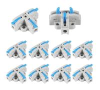 DIANN 10pcs T-Tap Lever Wire Connectors Kit 3 Way Electrical Wire Splitter Push-in Quick Splitters with 3 Port Terminals for 24-12 AWG Wiring