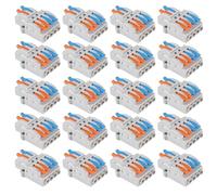 DIANN 20pcs Lever Wire Connectors 2 in 4 Out Quick Wiring Cable Connector 28-12 AWG Push-in Conductor Terminal Block