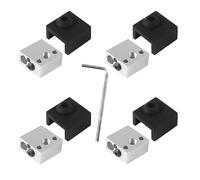 DIANN 4pcs CR10 Heater Block with Silicone Sock for Ender 3, Ender 3 Pro, Ender 3 V2, Ender 5, Ender 5 Pro, CR-10, CR-10S 3D Printer (Silver)