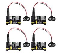 DIANN 4pcs MB102 Solderless Breadboard Power Supply Module 3.3V/5V with 4pcs 9V Battery Clip Buckle T-Type Power Cable Male 2.1MM DC Jack Plug