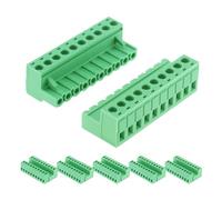 DIANN 5 Sets 5.08mm Pitch Screw Terminal Block Connector Kit 10 Pin Pluggable Quick Male and Female Connector 300V 20A for 12-24AWG Cable