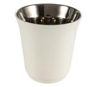 Dianoo 160ml Stainless Steel Espresso Cup, Small Metel Insulated Cup, Double Wall Thermally Insulated Drinking Cups, Capsule Coffee Mug, White