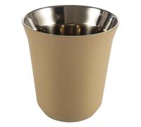 Dianoo 160ml Stainless Steel Espresso Cup, Small Metel Insulated Cup, Double Wall Thermally Insulated Drinking Cups, Capsule Coffee Mug, Beige