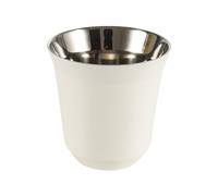 Dianoo 80ml Stainless Steel Espresso Cup, Small Metel Insulated Cup, Double Wall Thermally Insulated Drinking Cups, Capsule Coffee Mug, White