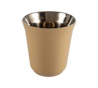 Dianoo 80ml Stainless Steel Espresso Cup, Small Metel Insulated Cup, Double Wall Thermally Insulated Drinking Cups, Capsule Coffee Mug, Beige