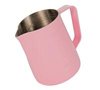 Dianoo Espresso Steaming Pitcher 350ml, Milk Frothing Pitcher Stainless Steel With Measurement, Milk Frothing Cup, Coffee Jug, Latte Art, Pink