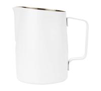 Dianoo Milk Frothing Pitcher With Handle, 600ml Stainless Steel Steaming Pitcher, Espresso Milk Frother Cup For Coffee Cappuccino Latte Art, White