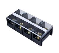 DIANQI 150A 660V 1Pc Terminal Block 4 Position Screw Terminal Strip Dual Row with Cover（TC1504 1 Pack）