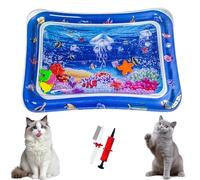 DianSCJ Glow Pad for Cats, Petlori Glowpad, Ocean Breeze Splashland for Cats, Thickened Leakproof Anti-Scratch Cat Lighted Water Mat, Multi-Color Lighted Cat Water Mat with Fish (White Jellyfish)