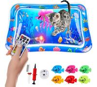 DianSCJ Glow Pad for Cats, Petlori Glowpad, Ocean Breeze Splashland for Cats, Thickened Leakproof Anti-Scratch Cat Lighted Water Mat, Multi-Color Lighted Cat Water Mat with Fish (Glow)