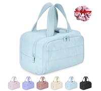 DianSCJ Toiletry Bag, Lightweight Large Capacity Wide-Open Travel Cosmetic Bag, 4-in-1 Multifunctional Waterproof Makeup Bags for Women, with Handle for Accessories, Toiletries, 1PC Blue, Portable