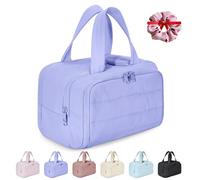 DianSCJ Toiletry Bag, Lightweight Large Capacity Wide-Open Travel Cosmetic Bag, 4-in-1 Multifunctional Waterproof Makeup Bags for Women, with Handle for Accessories, Toiletries, 1 PC Purple, Portable