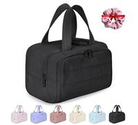 DianSCJ Toiletry Bag, Lightweight Large Capacity Wide-Open Travel Cosmetic Bag, 4-in-1 Multifunctional Waterproof Makeup Bags for Women, with Handle for Accessories, Toiletries, 1PC Black, Portable
