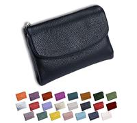 DianSCJ Unisex Pebble Leather Wallet, Short Genuine Leather Purse, Women's Genuine Leather Coin Purse, Small Womens Wallet Card Holder with Credit Card Holder, Coin Holder & Cash Slots, #1, Unisex