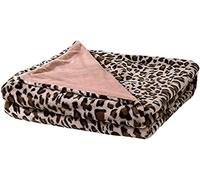 DianShaoA Faux Fur Bed Blanket In Leopard Print, Reversible Soft Fluffy Fleece Throw Blanket, Machine Washable Pink 130 * 160cm