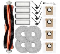 DianSung Accessories For Xiaomi Robot Vacuum 5/5 Pro Vacuum Cleaner Replacement Part,1 Roller Brush, 4 Pad Cloths, 4 Filters, 4 Dust Bags, 4 Side Brushes,1 Cleaning Brush
