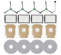 DianSung Accessory Replacement for iRobot Roomba Plus 405 Combo/Plus 505 Combo Vacuum Cleaner Replacement Part, 4 Wipes, 4 Dust Bags, 4 Side Brushes, 4 Filters