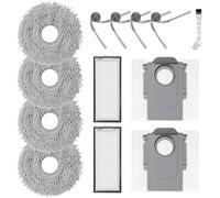 DianSung Accessory Replacement for Roborock Saros Z70, Saros Z70 Ultra Vacuum Cleaner Replacement Part, 4 Wipes, 2 Dust Bags, 4 Side Brushes, 2 Filters