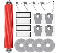 DianSung Accessory set for Roborock QV 35A / QV 35S / QR 798 / QR 598 vacuum cleaner replacement part, 1 main brush, 4 wipes, 4 dust bags, 4 side brushes, 4 filters