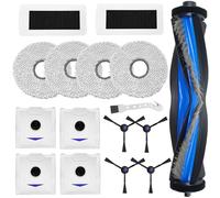DianSung Replacement Part for Ecovacs Deebot N30 Omni, N30 Pro Omni, N30 Pro Vacuum Cleaner Accessories, Roller Brush + 4 Mop Pads + 4 Dust Bag + 4 Side Brushes + 2 Filter