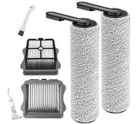 DianSung Roller Brush + Filter Replacement Parts For Tineco Floor One S5, S5 Pro, S5 Pro 2, S5 Extreme Wet And Dry Vacuum Cleaner, Accessory Set 2 Brush Roll + 2 Filters + 1 Cleaning Brush