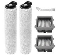 DianSung Roller Brush + Filter Replacement Parts For Tineco FLOOR ONE S5 Steam/IFLOOR 5 Steam Wet And Dry Vacuum Cleaner, Accessory Set 2 Brush Roll + 2 Filters + 1 Cleaning Brush