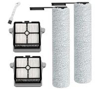 DianSung Roller Brush + Filter Replacement Parts For Tineco Floor One S7 PRO / S6 Wet And Dry Vacuum Cleaner, Accessory Set 2 Brush Roll + 2 Filters + 1 Cleaning Brush(Version 1)