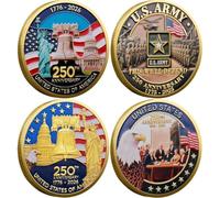 Dianzan 4 Pcs Us 250th Anniversary Challenge Coin, 1776 to 2026 United States 250th Anniversary Commemorative Coin Collector Coin Collectible Gift