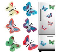 Dianzan 6pcs Butterfly Magnets Fridge Stickers 3d Simulation Butterfly Magnet Wall Sticker Decorative Funny Refrigerator Stickers for Home Decor