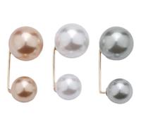 Dianzan Anti-exposure Neckline Safety Pin 3pcs Pearl Brooches Shawl Clip Clothing Decoration for Sweater Scarve Hat Ladies Costume Accessories